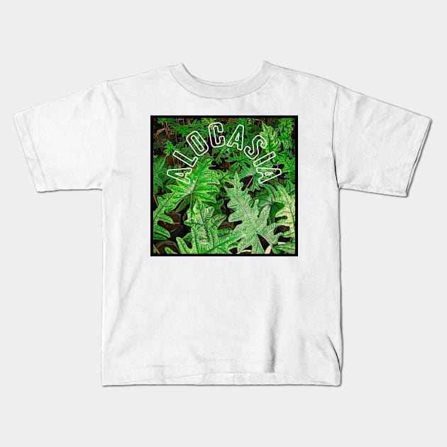 Alocasia Frydek Kids T-Shirt by Blooming Beetle